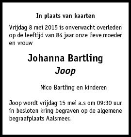 Familiebericht/overlijdensbericht