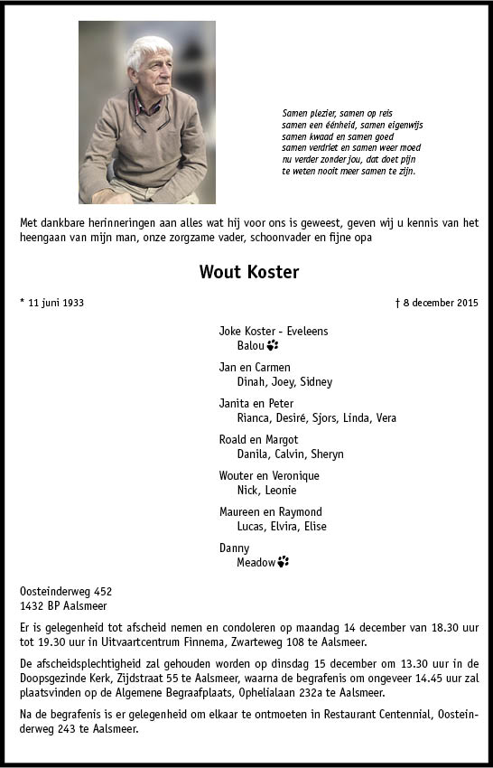 Familiebericht/overlijdensbericht