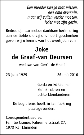 Familiebericht/overlijdensbericht