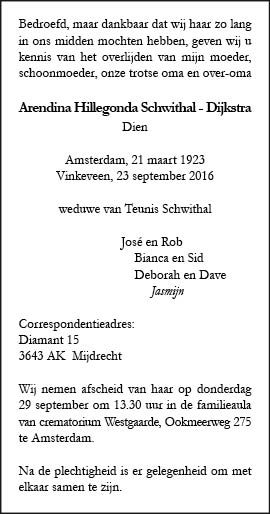 Familiebericht/overlijdensbericht