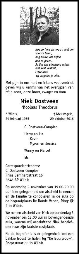 Familiebericht/overlijdensbericht