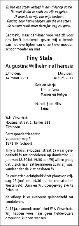 Familiebericht/overlijdensbericht