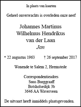 Familiebericht/overlijdensbericht