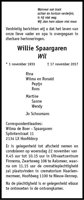 Familiebericht/overlijdensbericht