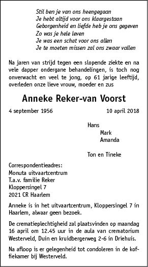 Familiebericht/overlijdensbericht