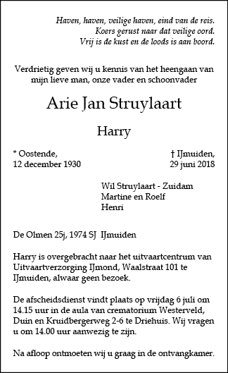 Familiebericht/overlijdensbericht
