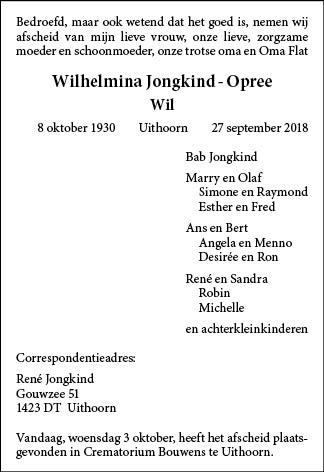 Familiebericht/overlijdensbericht