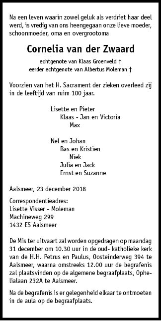 Familiebericht/overlijdensbericht