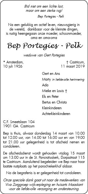 Familiebericht/overlijdensbericht