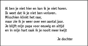 Familiebericht/overlijdensbericht