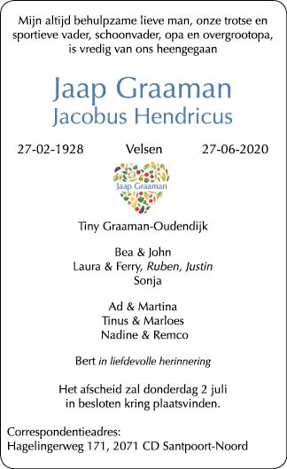 Familiebericht/overlijdensbericht