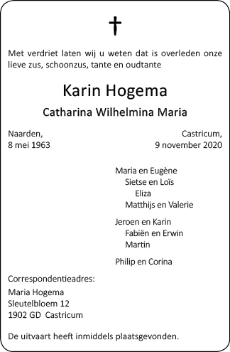 Familiebericht/overlijdensbericht