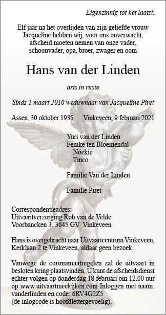 Familiebericht/overlijdensbericht