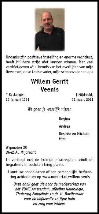 Familiebericht/overlijdensbericht