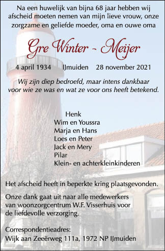 Familiebericht/overlijdensbericht