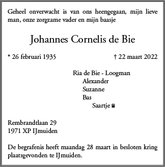 Familiebericht/overlijdensbericht