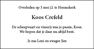 Familiebericht/overlijdensbericht