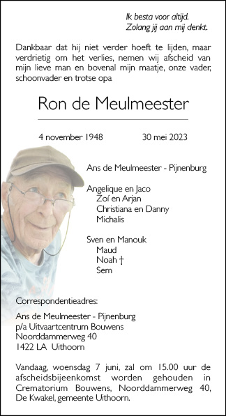 Familiebericht/overlijdensbericht
