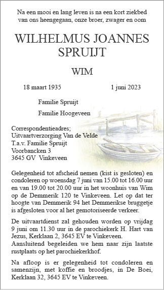 Familiebericht/overlijdensbericht