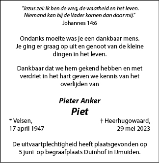 Familiebericht/overlijdensbericht