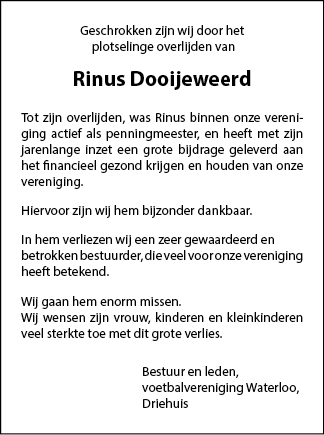 Familiebericht/overlijdensbericht