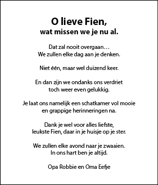 Familiebericht/overlijdensbericht
