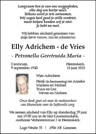 Familiebericht/overlijdensbericht