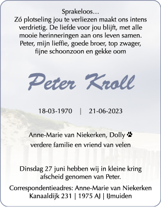 Familiebericht/overlijdensbericht