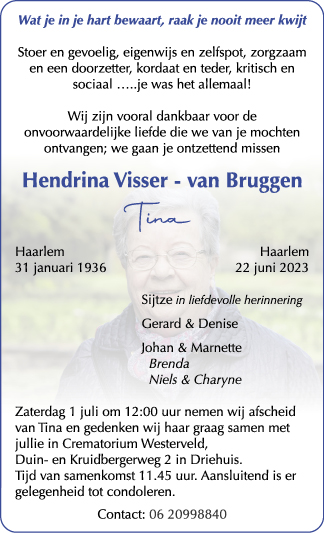 Familiebericht/overlijdensbericht