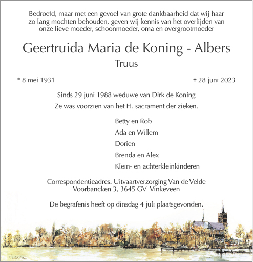 Familiebericht/overlijdensbericht