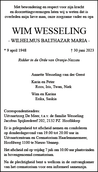Familiebericht/overlijdensbericht