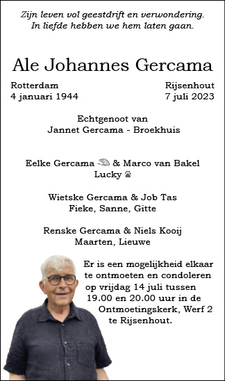 Familiebericht/overlijdensbericht