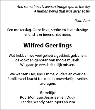 Familiebericht/overlijdensbericht