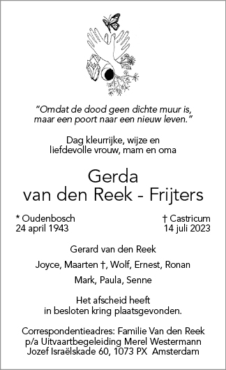 Familiebericht/overlijdensbericht