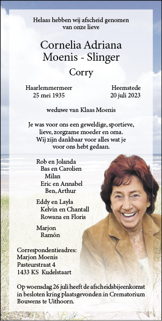 Familiebericht/overlijdensbericht
