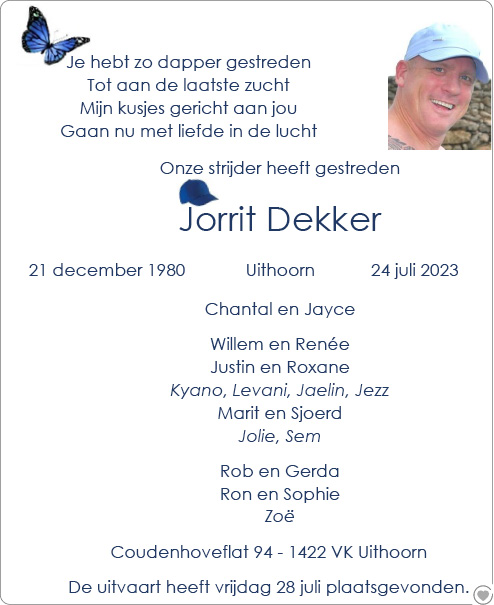 Familiebericht/overlijdensbericht