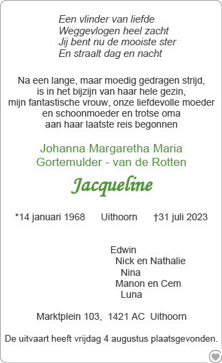 Familiebericht/overlijdensbericht