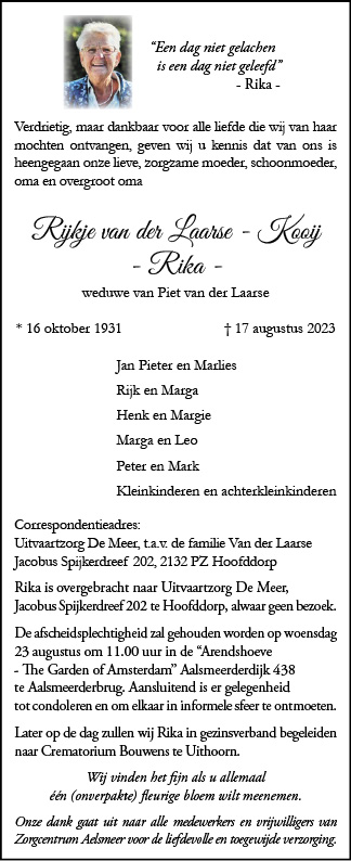 Familiebericht/overlijdensbericht