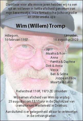 Familiebericht/overlijdensbericht