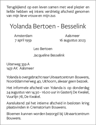 Familiebericht/overlijdensbericht