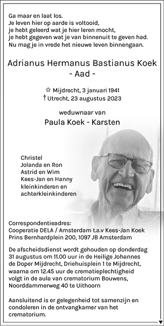 Familiebericht/overlijdensbericht