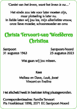 Familiebericht/overlijdensbericht