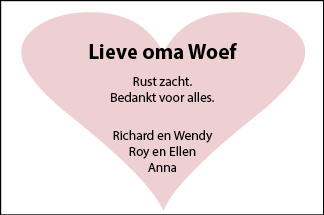 Familiebericht/overlijdensbericht