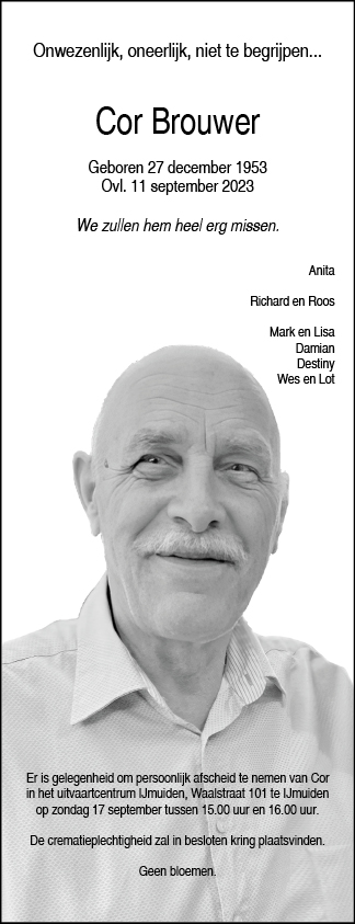 Familiebericht/overlijdensbericht