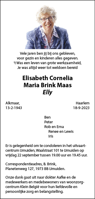 Familiebericht/overlijdensbericht