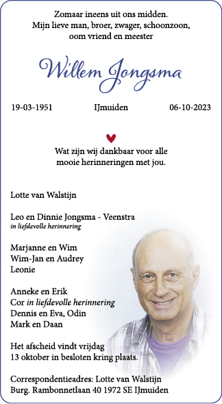 Familiebericht/overlijdensbericht