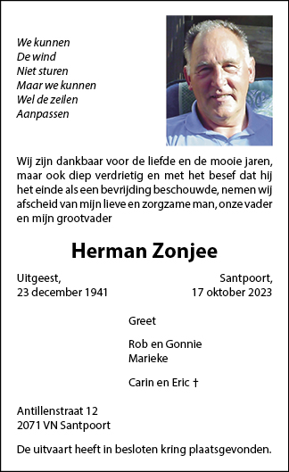 Familiebericht/overlijdensbericht