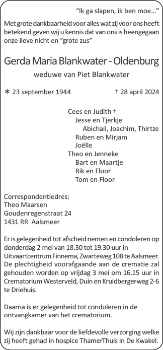 Familiebericht/overlijdensbericht