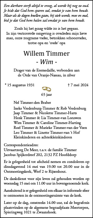 Familiebericht/overlijdensbericht