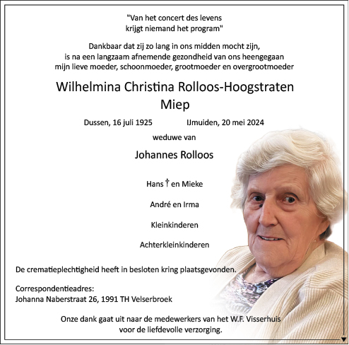 Familiebericht/overlijdensbericht